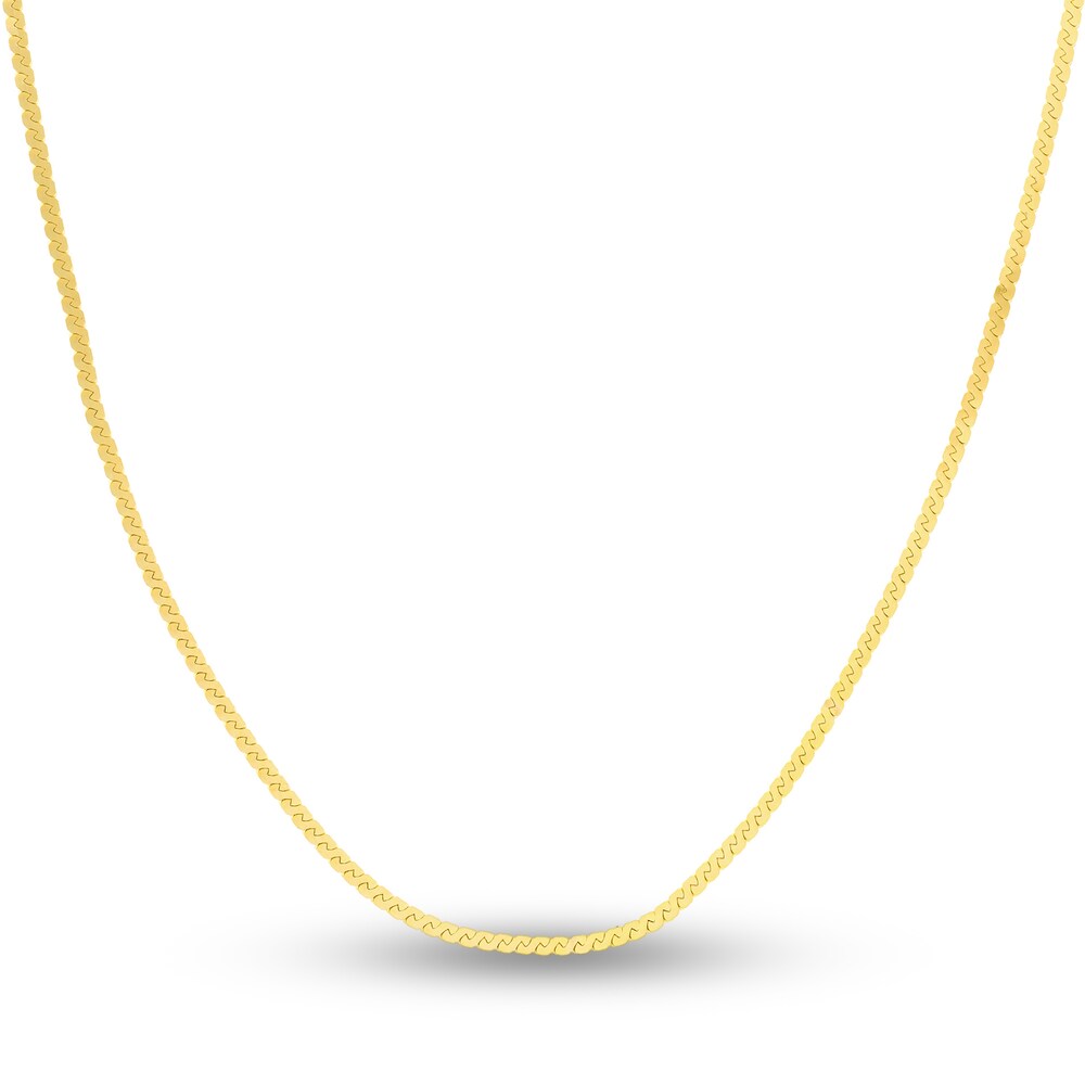 Serpentine Chain Necklace 14K Yellow Gold 16\" 8kucZtT8 [8kucZtT8]