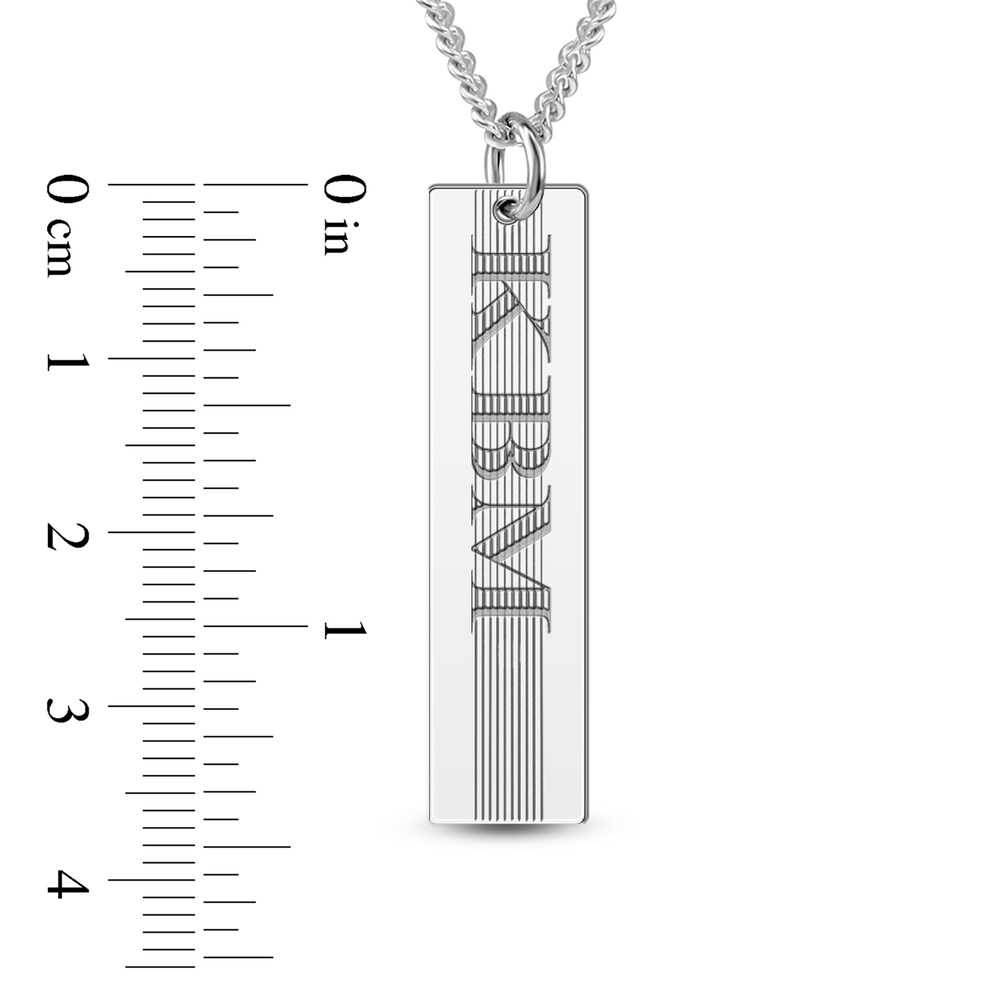 Men\'s Engravable Pendant Necklace Sterling Silver 22\" 8m3hur5K