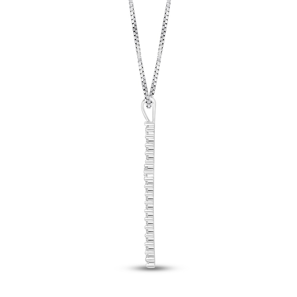 Diamond Cross Necklace 1 ct tw Round 14K White Gold 8tjSBwR2