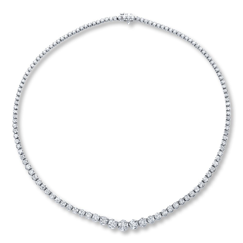 Certified Diamonds 10 ct tw Round 14K White Gold Tennis Necklace 91djKjiK