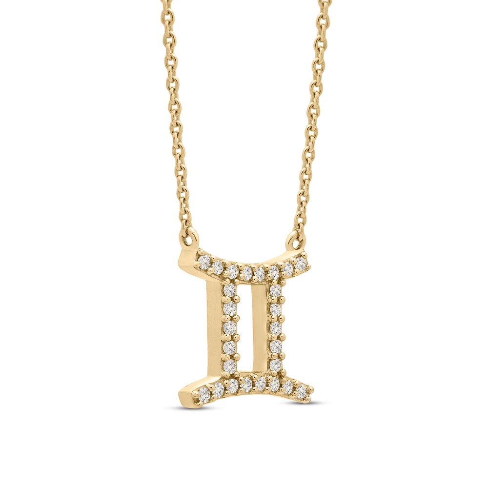 Diamond Gemini Necklace 1/10 ct tw 10K Yellow Gold 95DZ2fWu