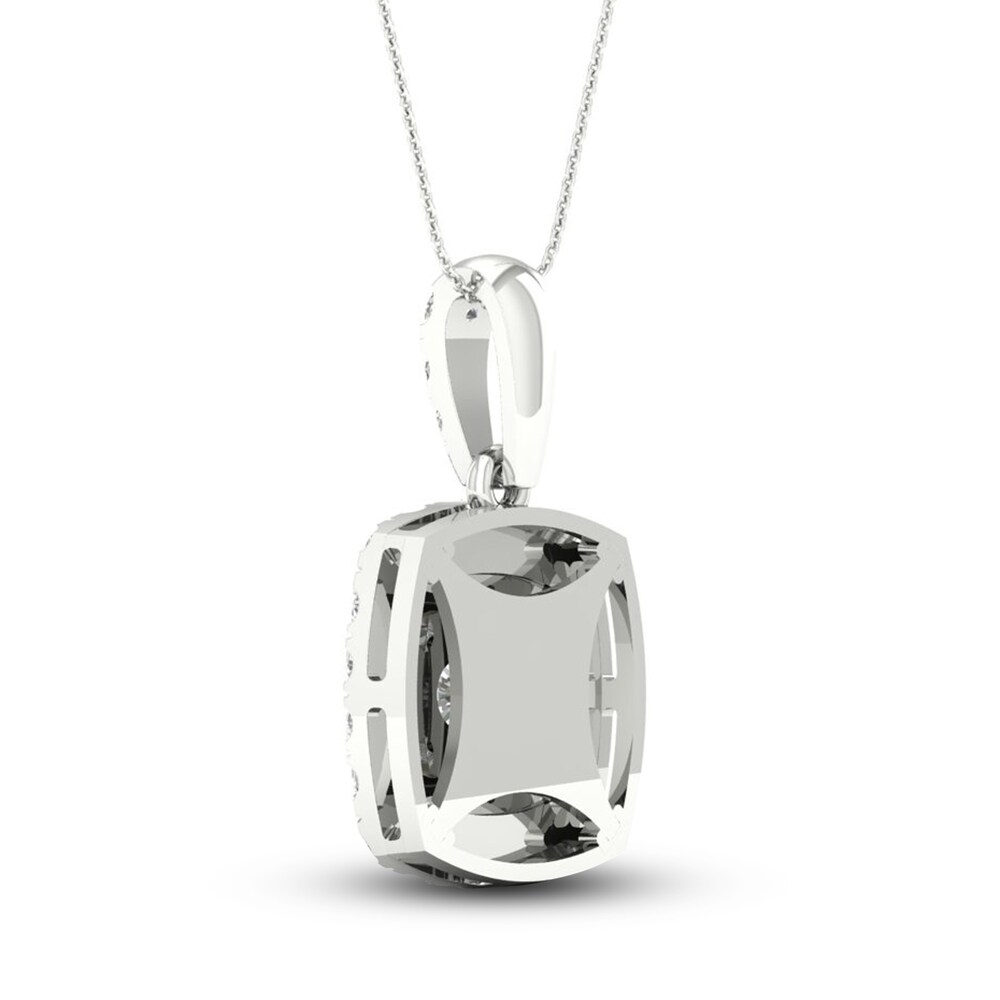 Lab-Created Diamond Pendant Necklace 1-1/2 ct tw Round 14K White Gold 9gZECmaa