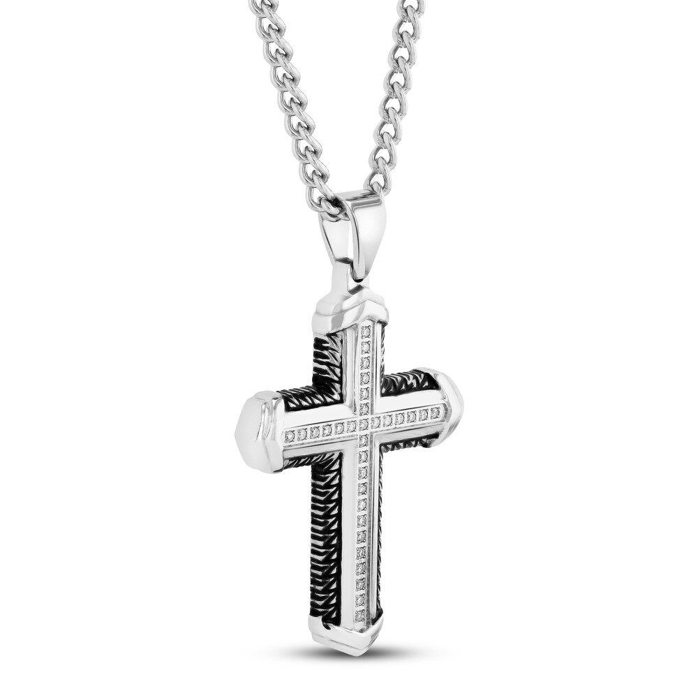 Diamond Cross Pendant Stainless Steel 9gw8QgHH