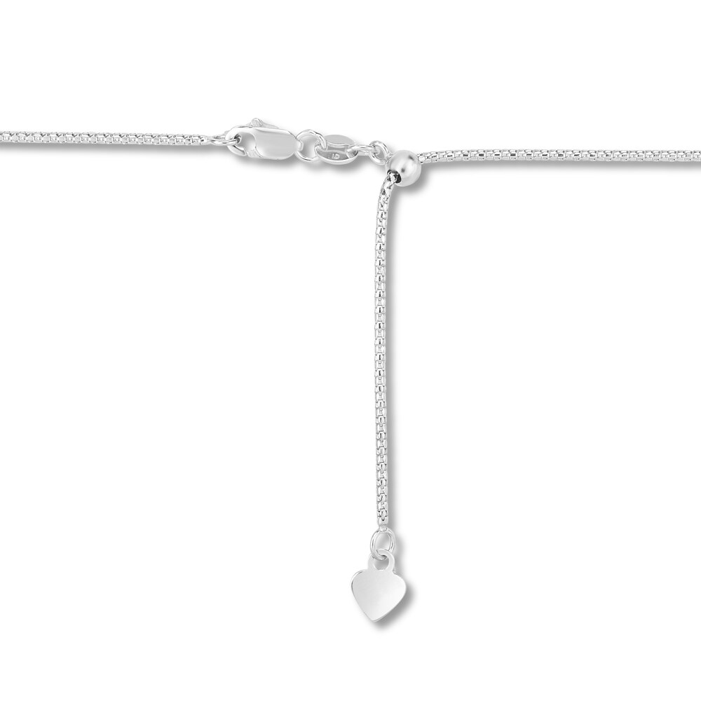 Popcorn Chain Necklace 14K White Gold 22\" Adjustable 9y12u9N5