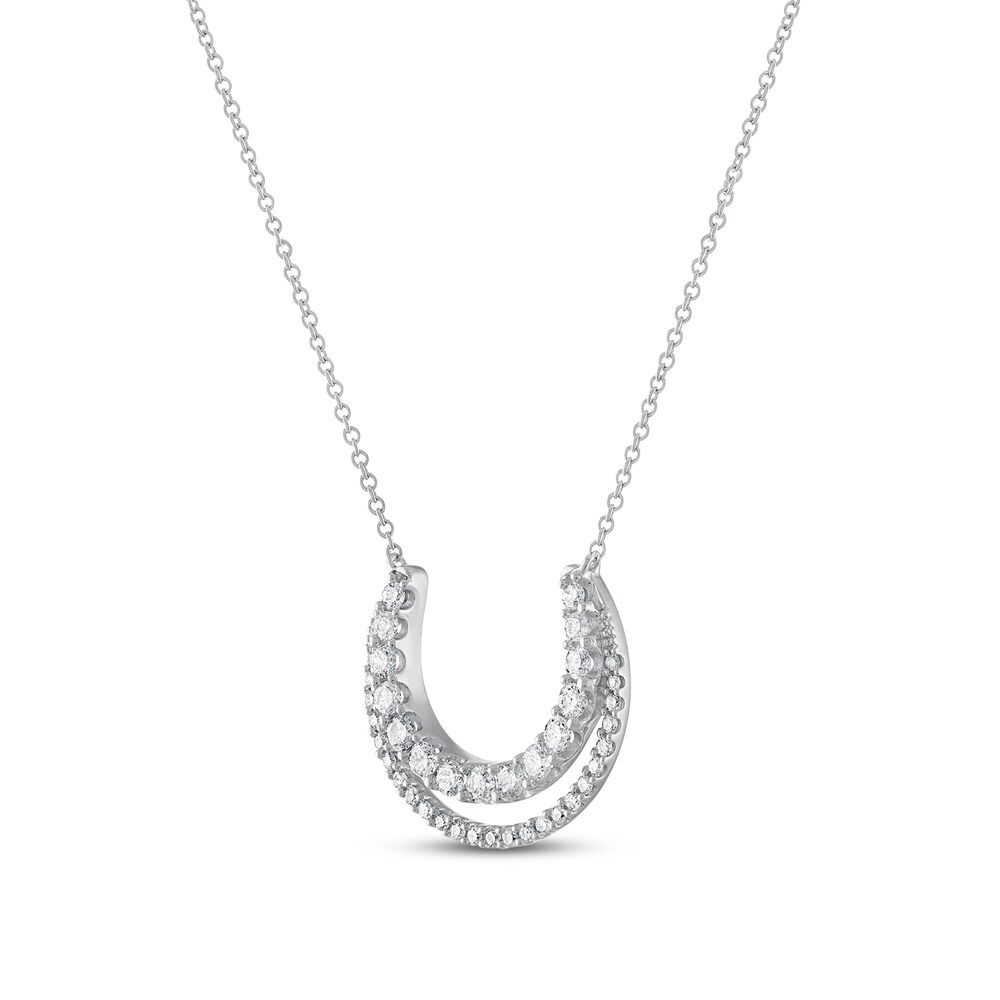 Diamond Necklace 1/2 ct tw Round 10K White Gold A5C8PjK3