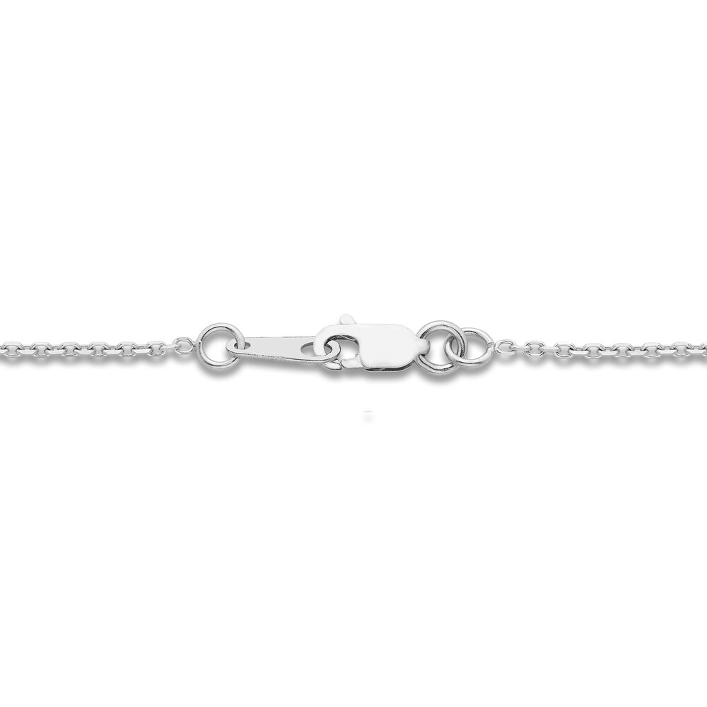 Diamond Initial F Pendant Necklace 1/10 ct tw Round 10K White Gold AGIUfTHH