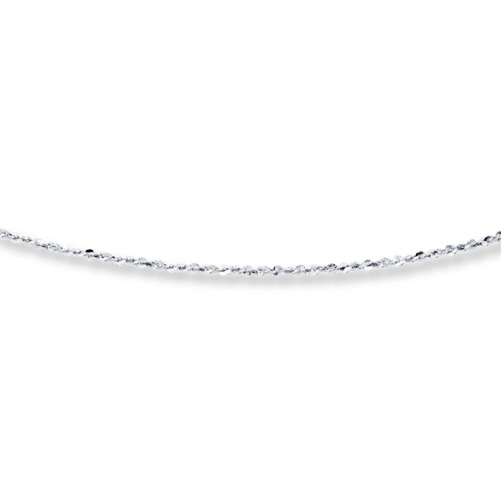 Chain Necklace 10K White Gold 20\" Adjustable AlUP2w2a [AlUP2w2a]