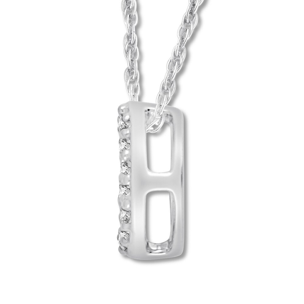 Diamond Initial O Necklace 1/20 ct tw Round-cut 10K White Gold BJsezDVz