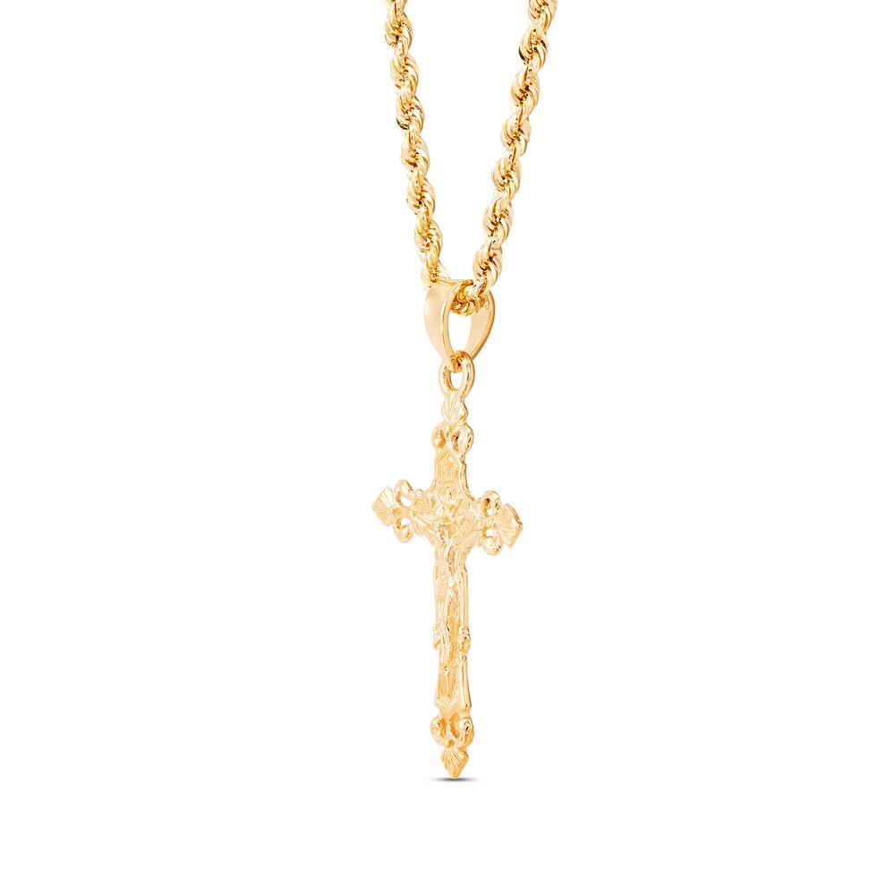 Men\'s Crucifix Rope Chain 10K Yellow Gold BL8HLF6F