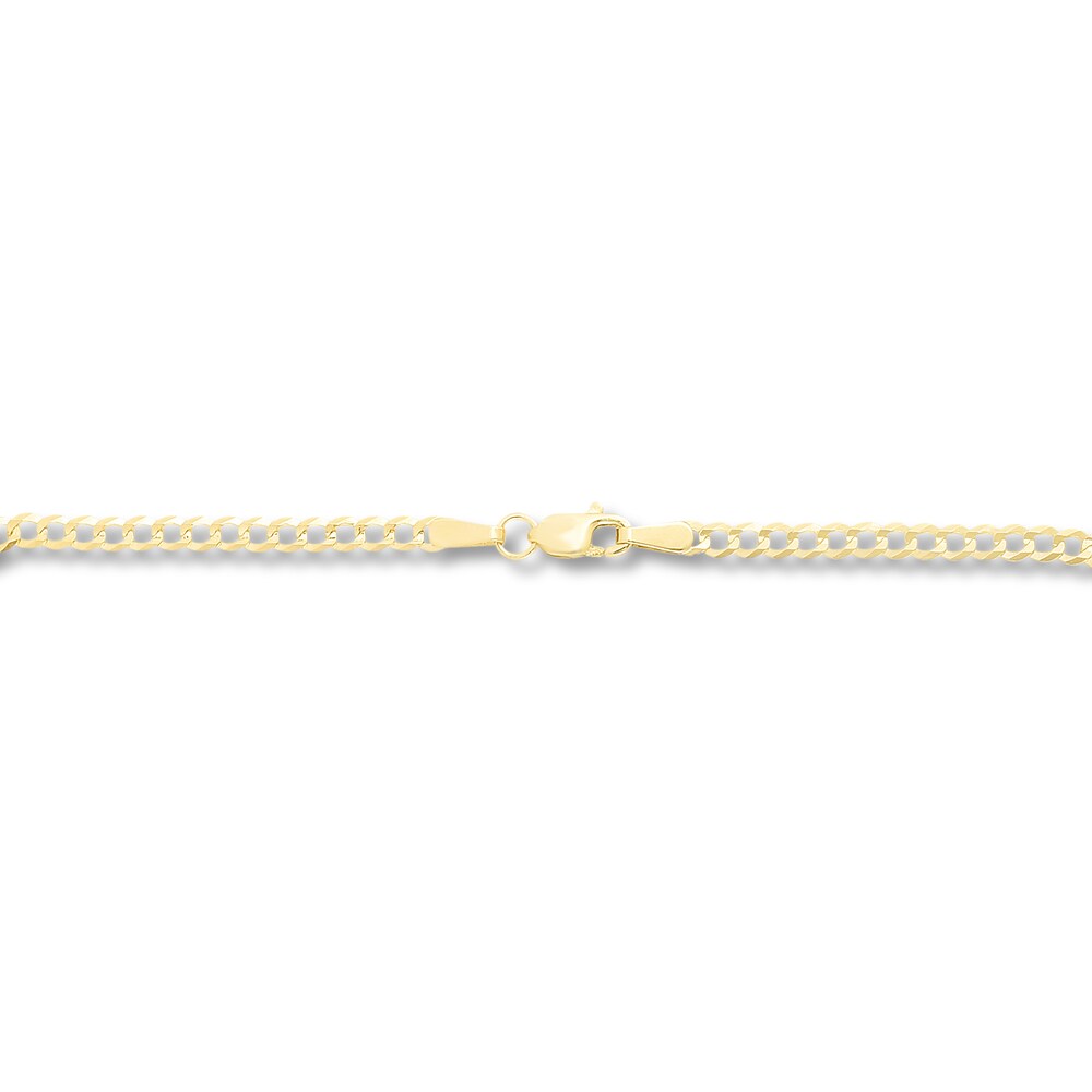 Curb Chain Necklace 14K Yellow Gold 20\" BcDEoEDr