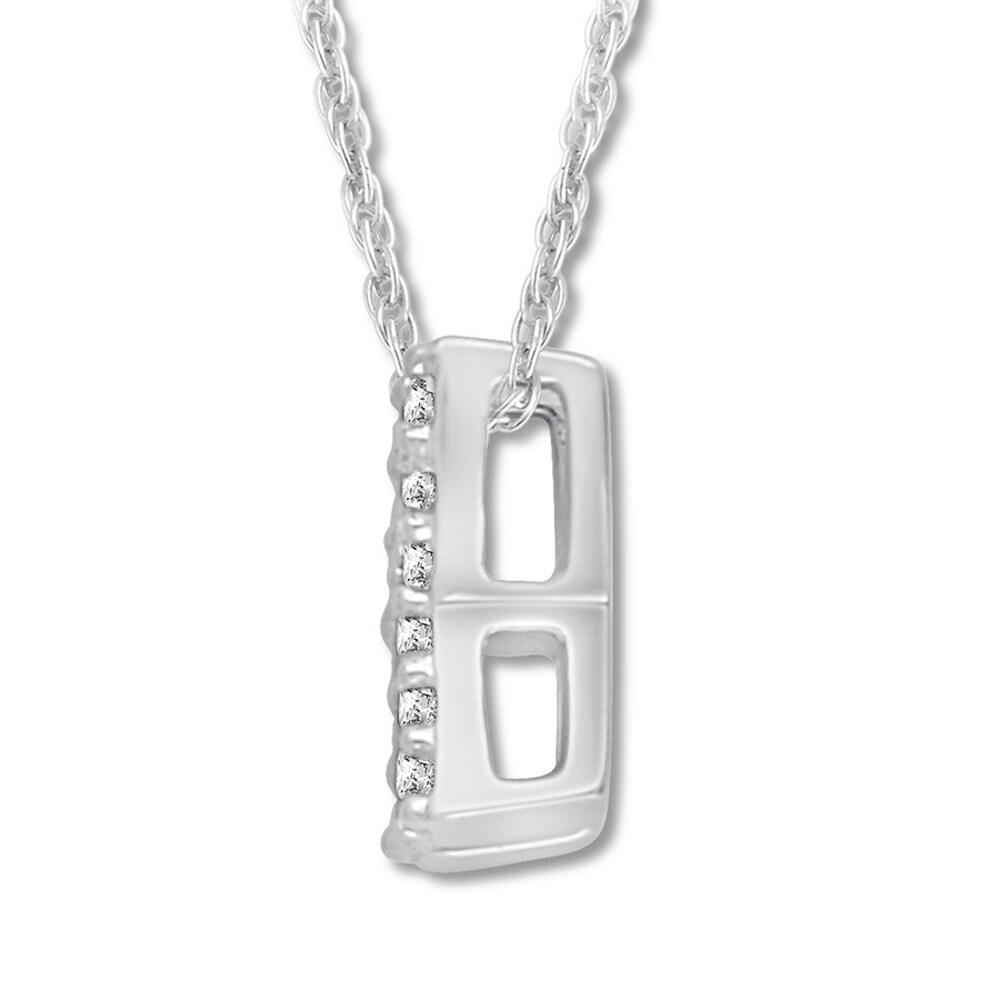 Diamond Initial K Necklace 1/20 ct tw Round-cut 10K White Gold C6MfPOrM