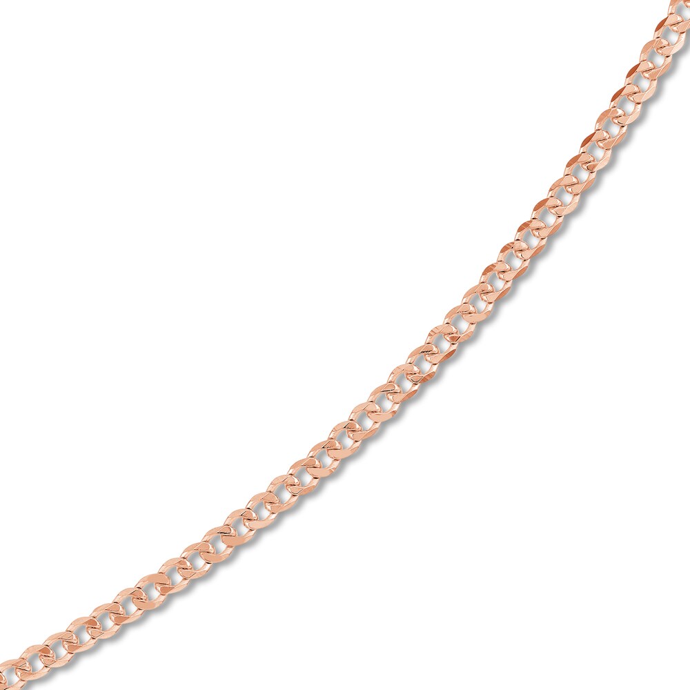 Men\'s Open Curb Necklace 14K Rose Gold 18\" C7sGWFR5