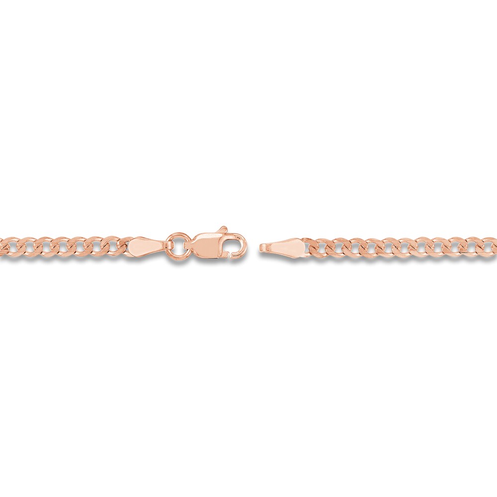 Men\'s Open Curb Necklace 14K Rose Gold 18\" C7sGWFR5