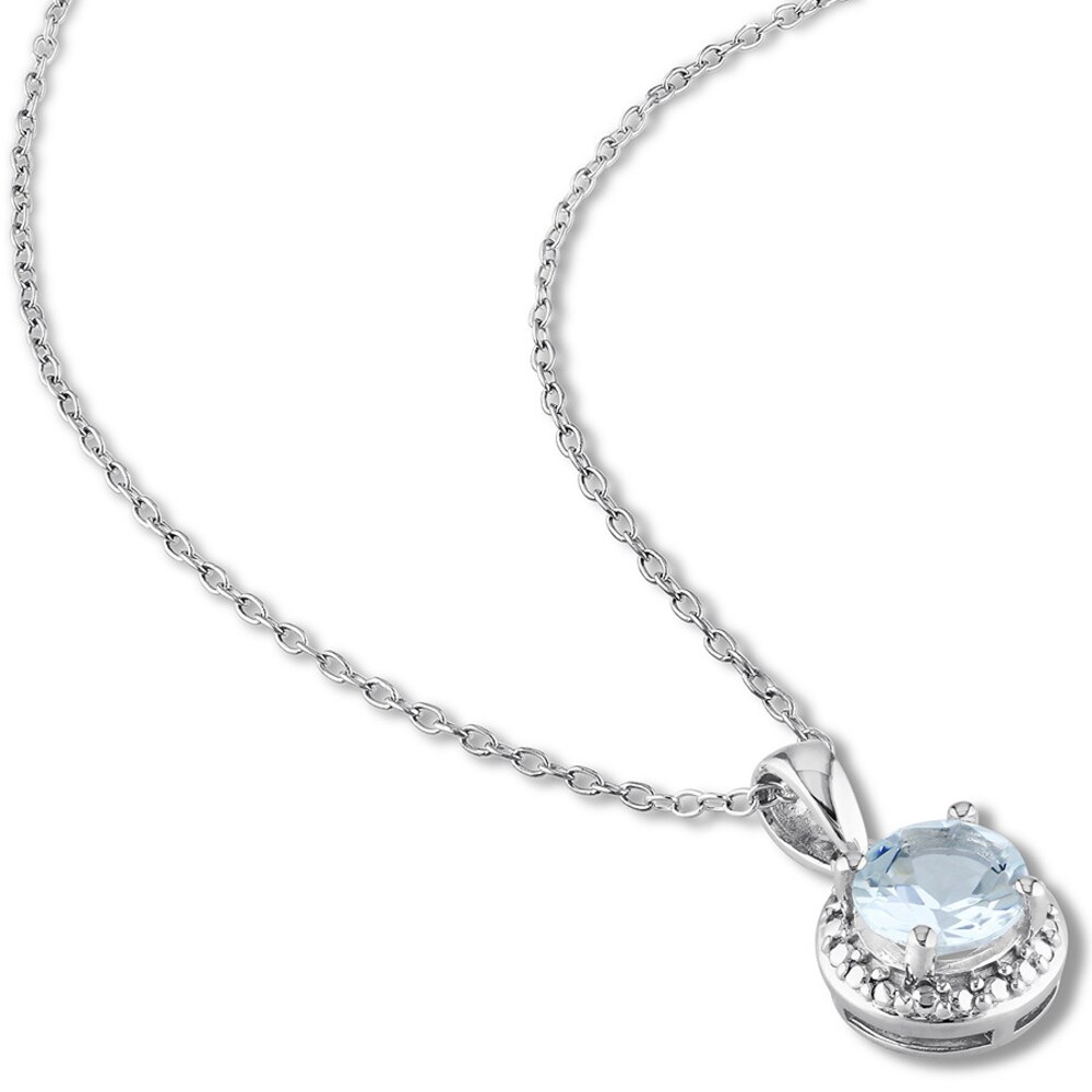 Aquamarine Necklace Sterling Silver CF7jRICO