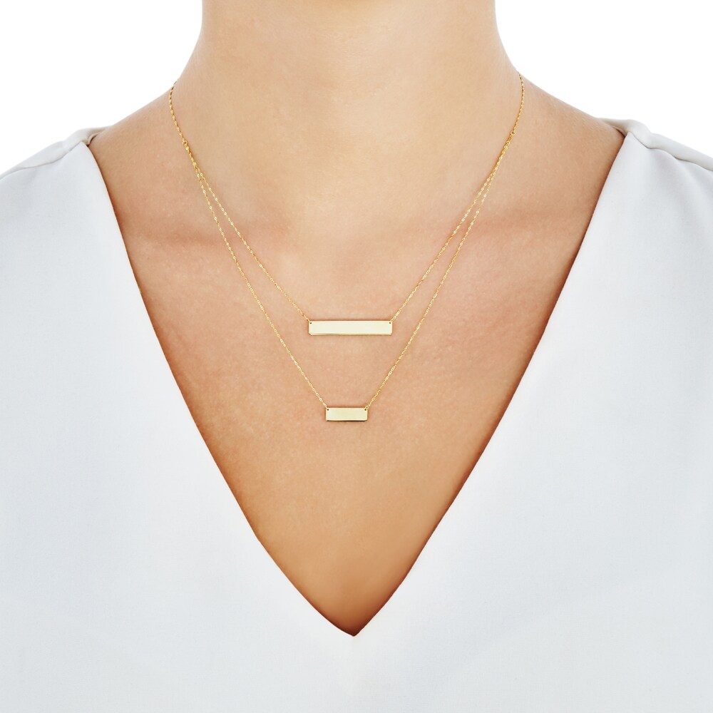 Layered Bar Necklace 10K Yellow Gold CStzIiYP