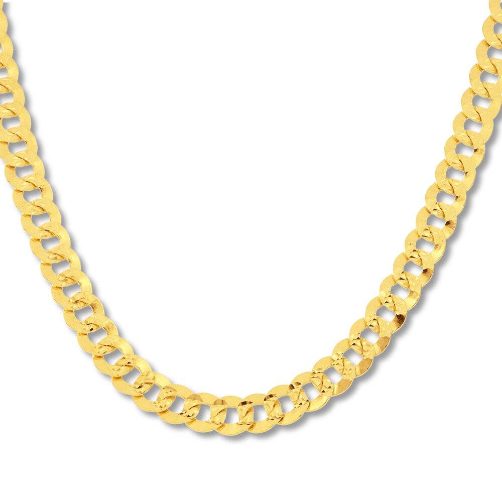 Curb Chain Necklace 14K Yellow Gold 22\" D8wyRnJN [D8wyRnJN]