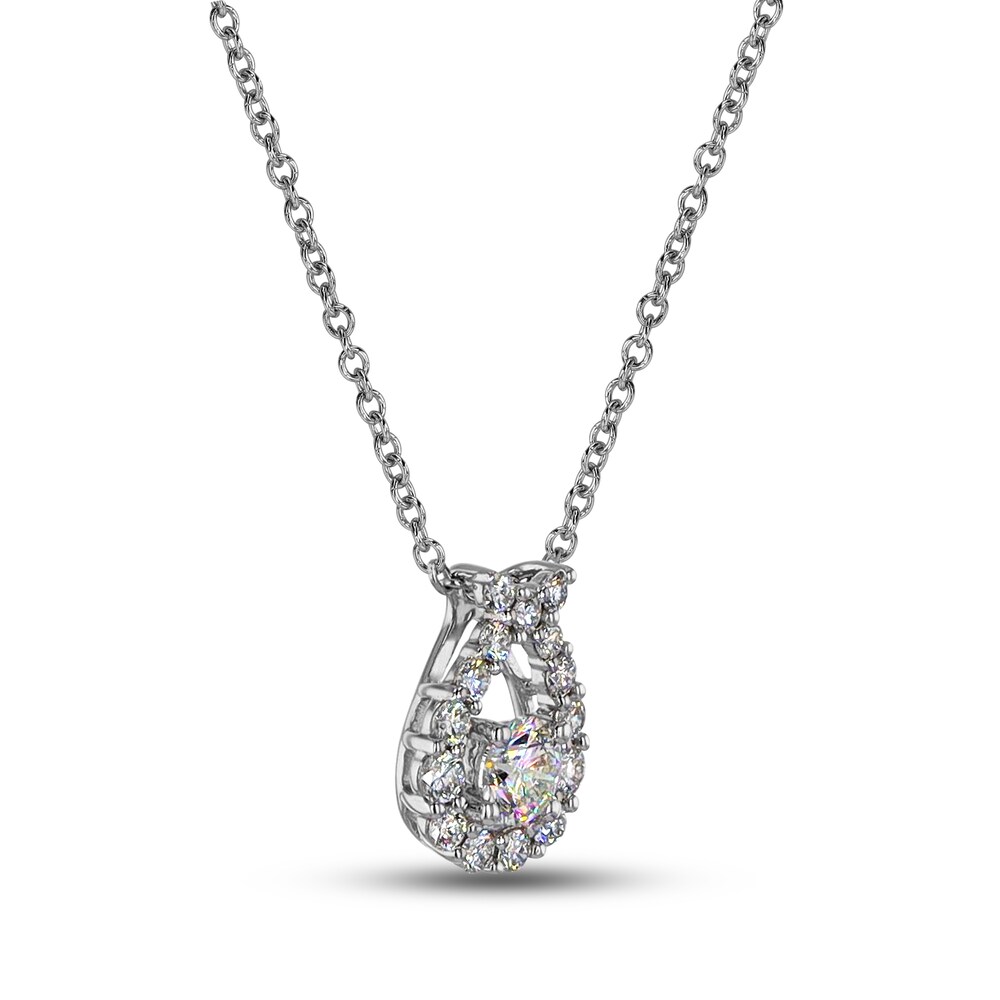 THE LEO First Light Diamond Necklace 1/2 ct tw Round 14K White Gold DW8RSF6v