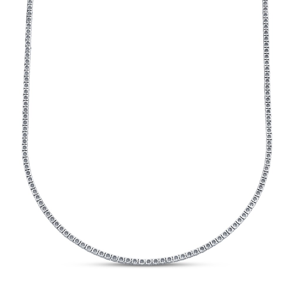 Shy Creation Diamond Necklace 3-3/4 ct tw Round 14K White Gold SC55004959 EAPpCuH2