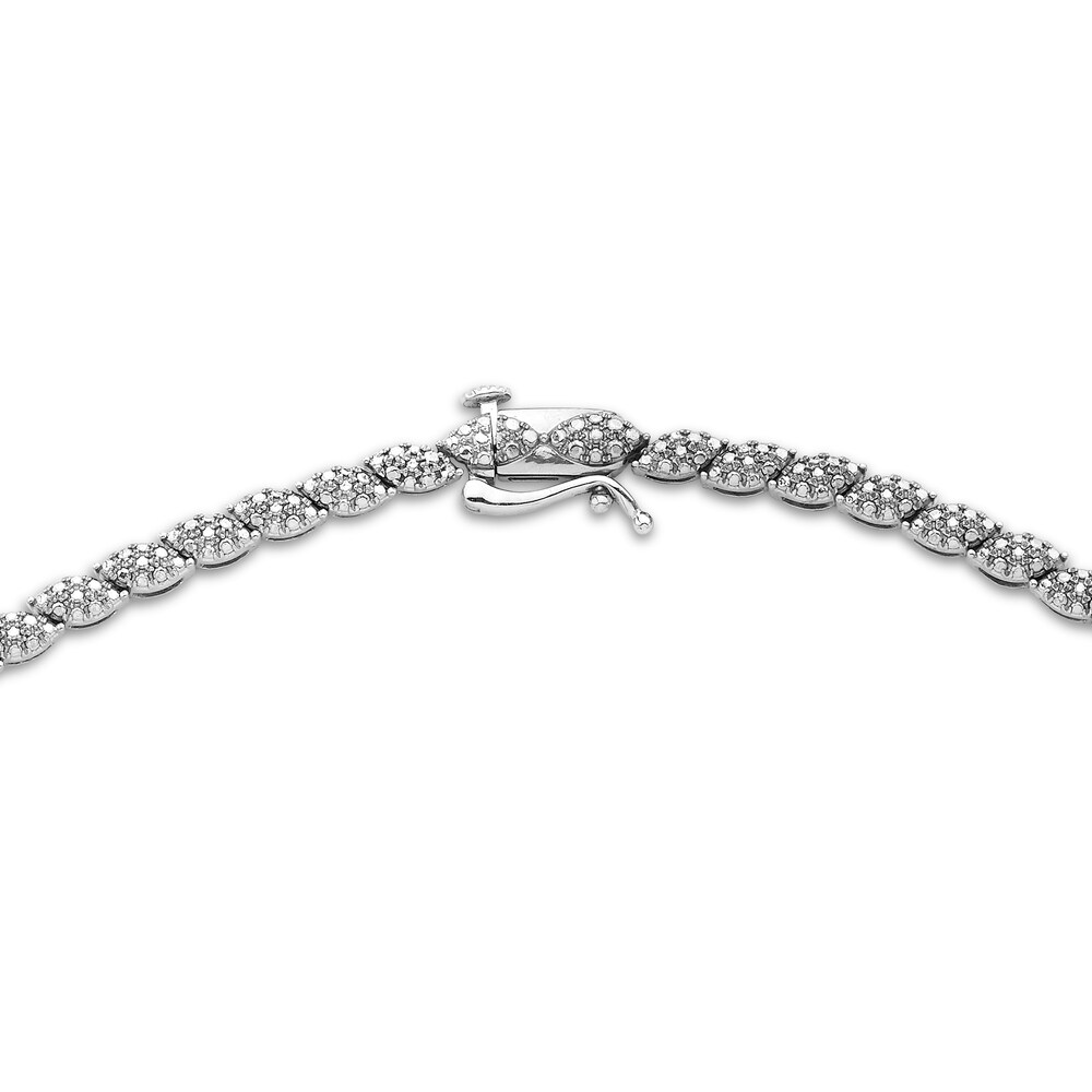 Diamond Necklace 3 ct tw Round 14K White Gold 18\" EHGy3cLo