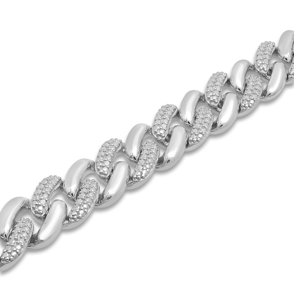 Men\'s Diamond Curb Link Necklace 1/2 ct tw Round Sterling Silver 20\" EM3RpXfc