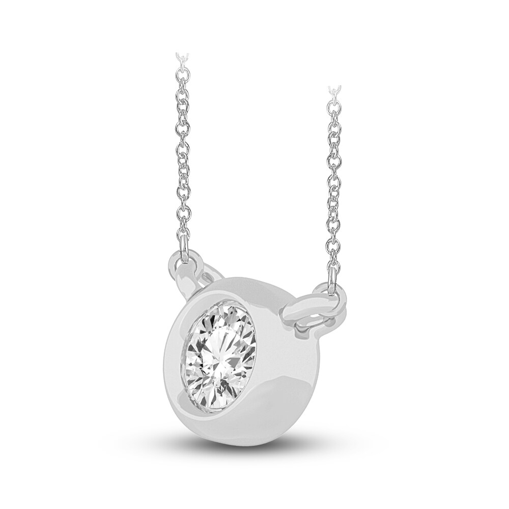 Diamond Pendant Necklace 1/4 ct tw Round 14K White Gold 18\" (I2,I) ERMFWnyr