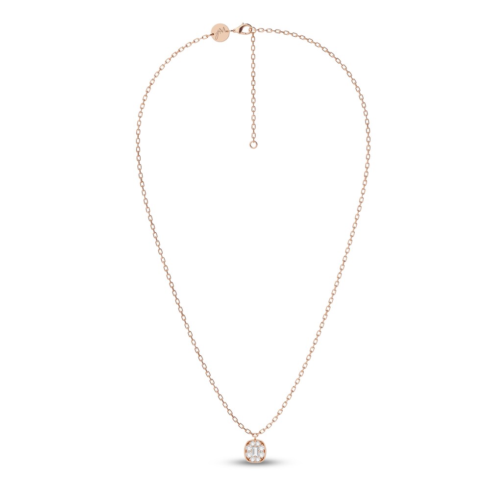 Juliette Maison Natural White Sapphire Pendant Necklace 10K Rose Gold EsWLBPCG