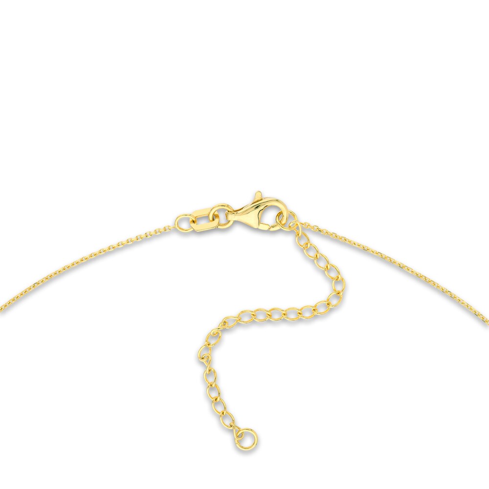 Cutout Circle Cross Necklace 14K Yellow Gold 16\" F5jxKt4n