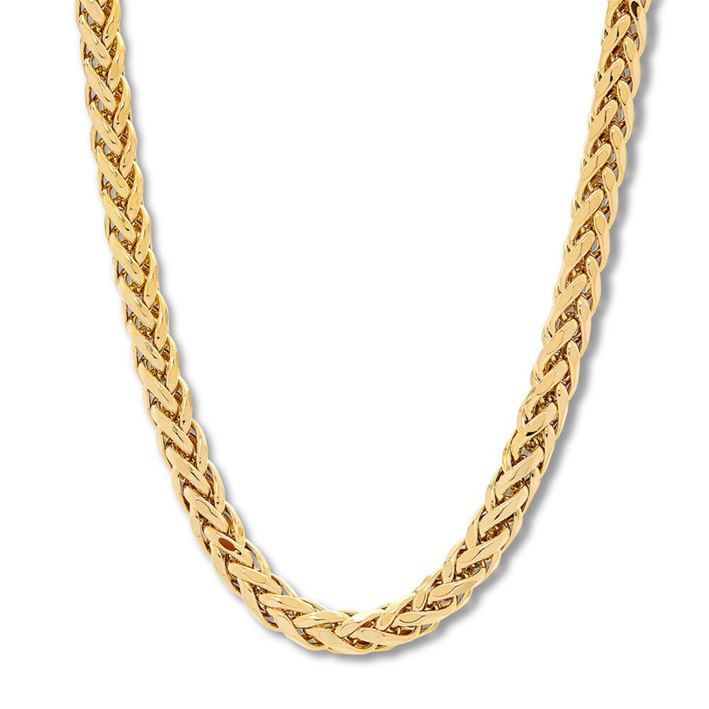24\" Wheat Chain Necklace 10K Yellow Gold Appx. 5.3mm F8m7pI0l