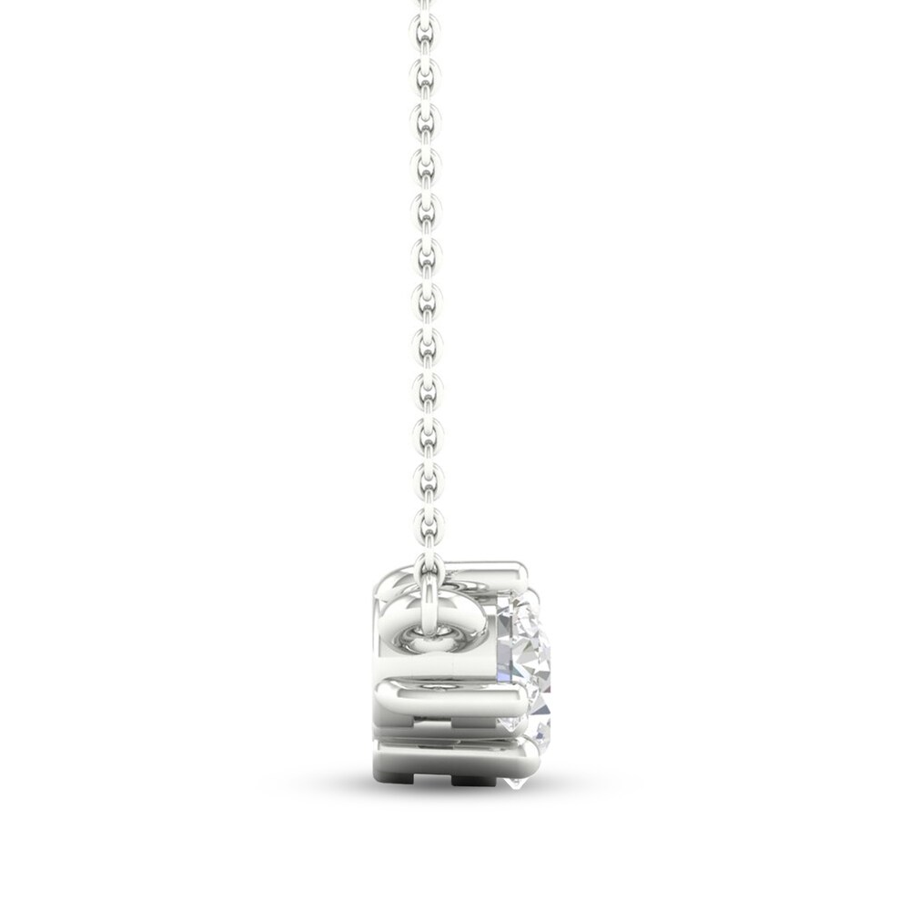 Three-Stone Diamond Necklace 1/2 ct tw Round 10K White Gold FGrYCj1C