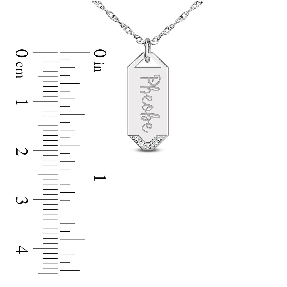 Initial Pendant Necklace Diamond Accents Rose Gold-Plated Sterling Silver 18\" FdlYElUO