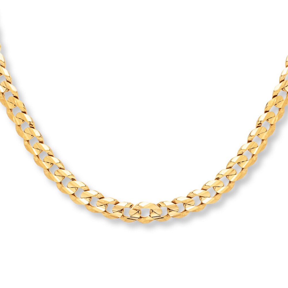 Curb Chain Necklace 10K Yellow Gold 22\" Length GzUx67UH [GzUx67UH]