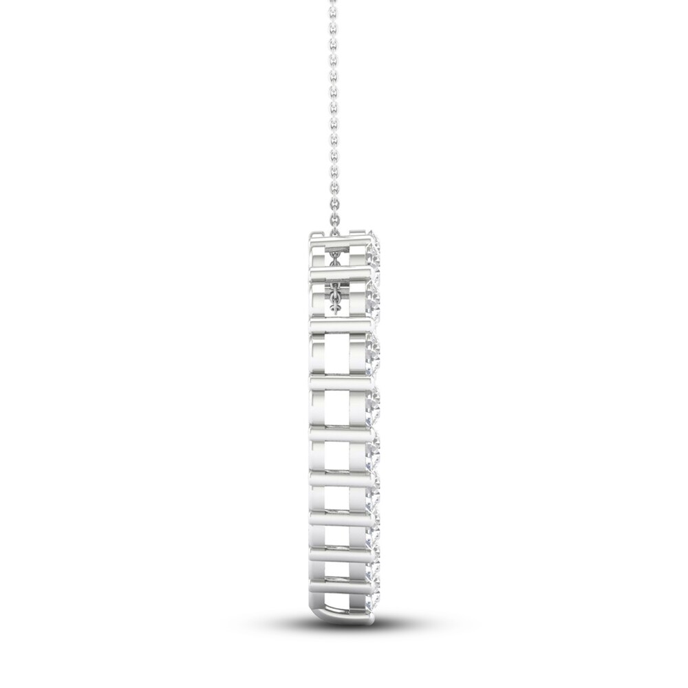 Lab-Created Diamond Necklace 2 ct tw Round 14K White Gold H59eOOXm