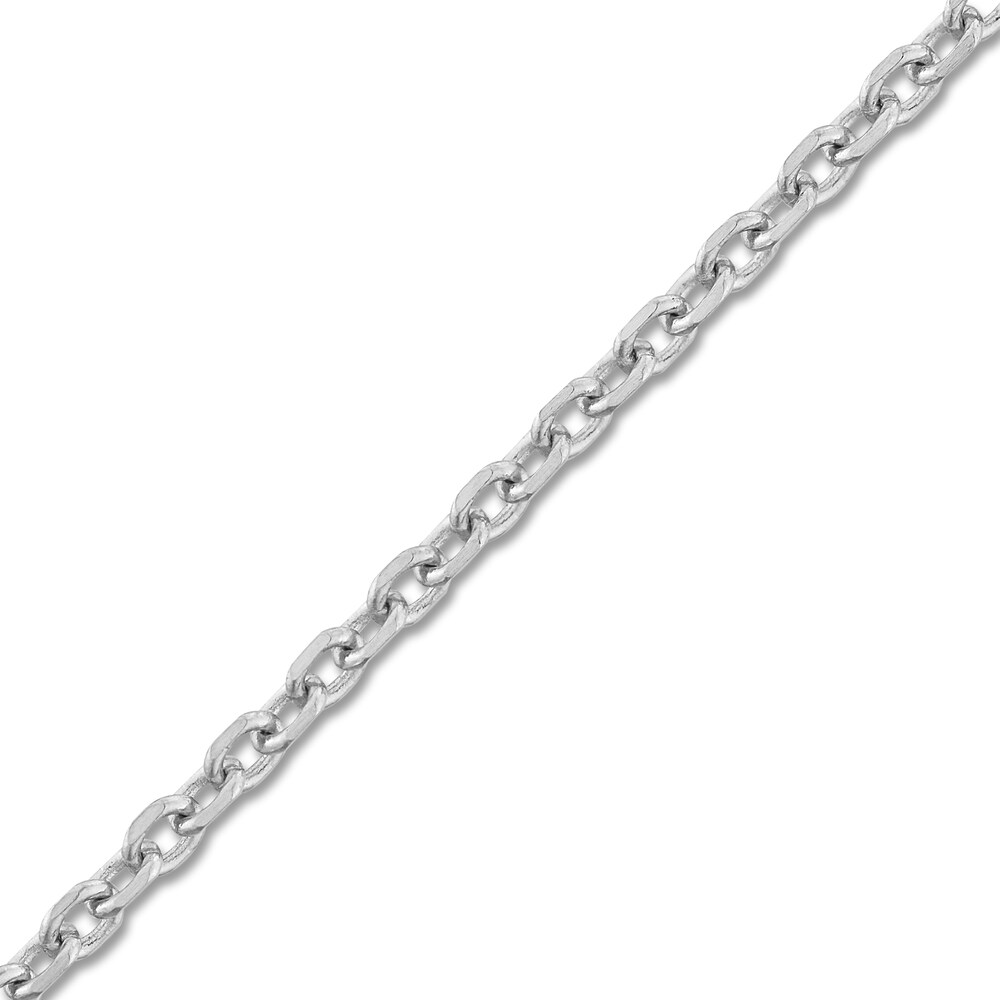Diamond-Cut Cable Chain Necklace 14K White Gold 18\" HBEaVk07