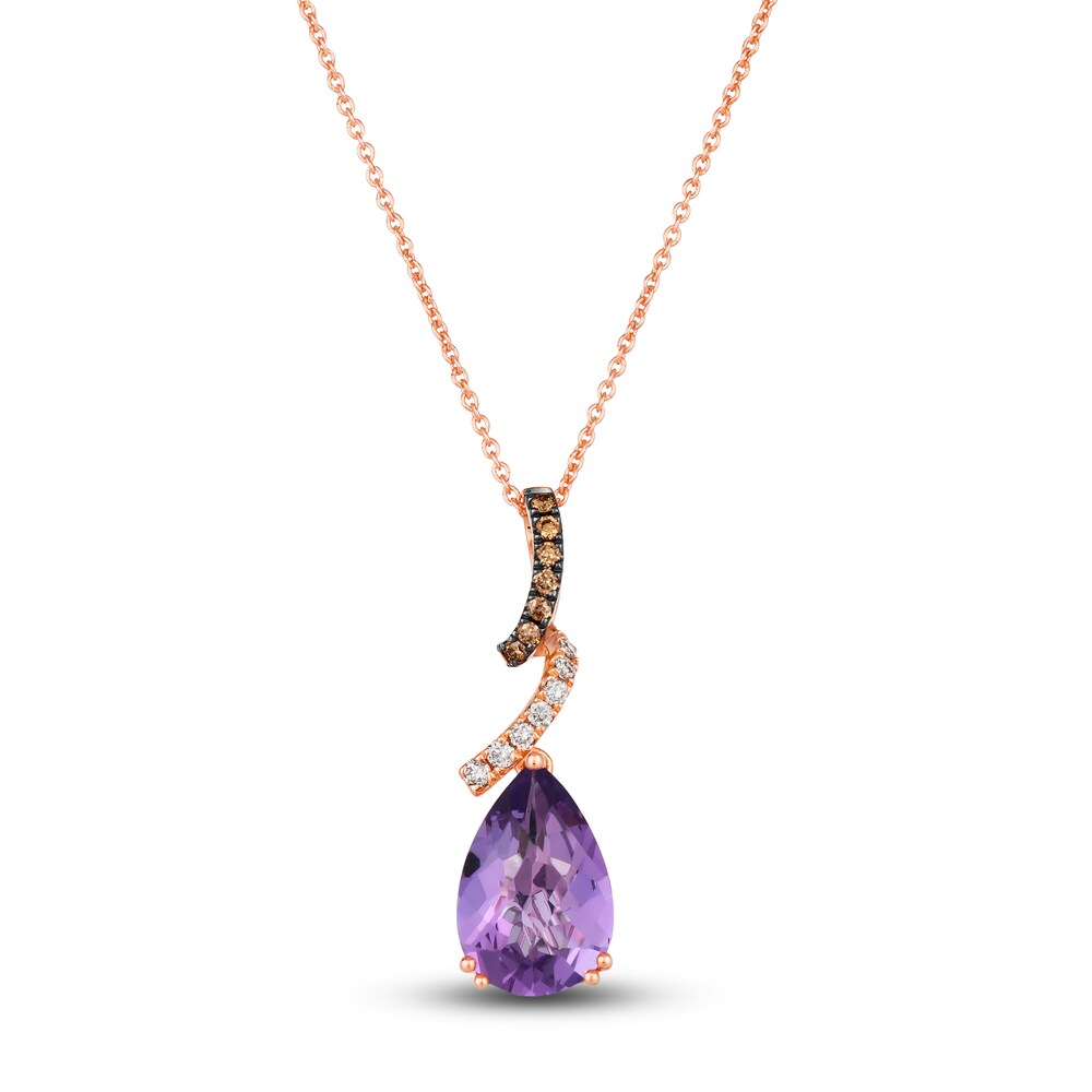 Le Vian Natural Amethyst Necklace 1/8 ct tw Diamonds 14K Strawberry Gold 19" HSoEivdn