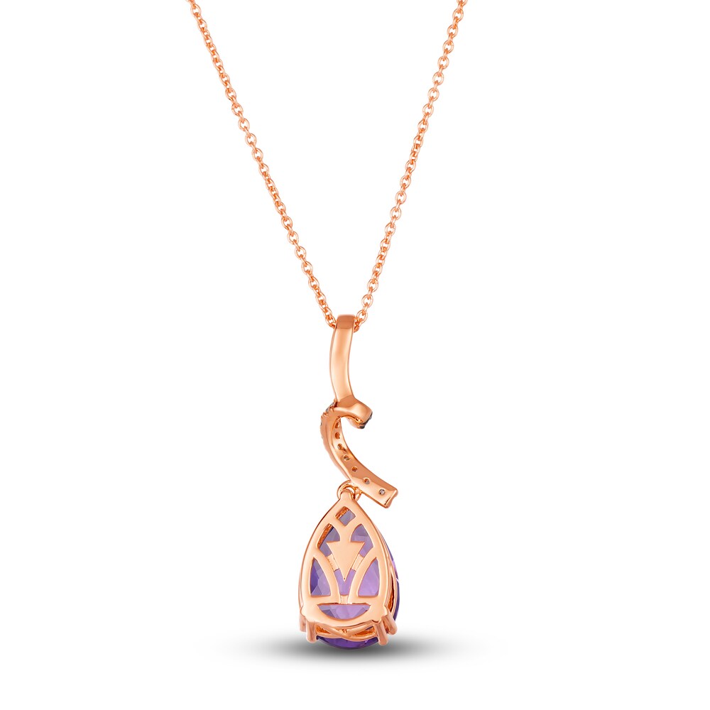 Le Vian Natural Amethyst Necklace 1/8 ct tw Diamonds 14K Strawberry Gold 19\" HSoEivdn