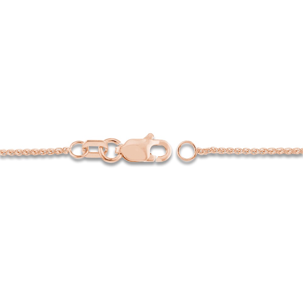 Round Wheat Chain Necklace 14K Rose Gold 18\" HcIiF6ZE