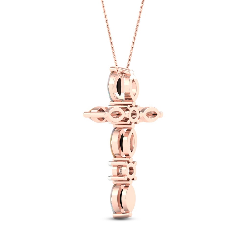 Natural Opal Cross Diamond Accent 10K Rose Gold HfKXyRzS