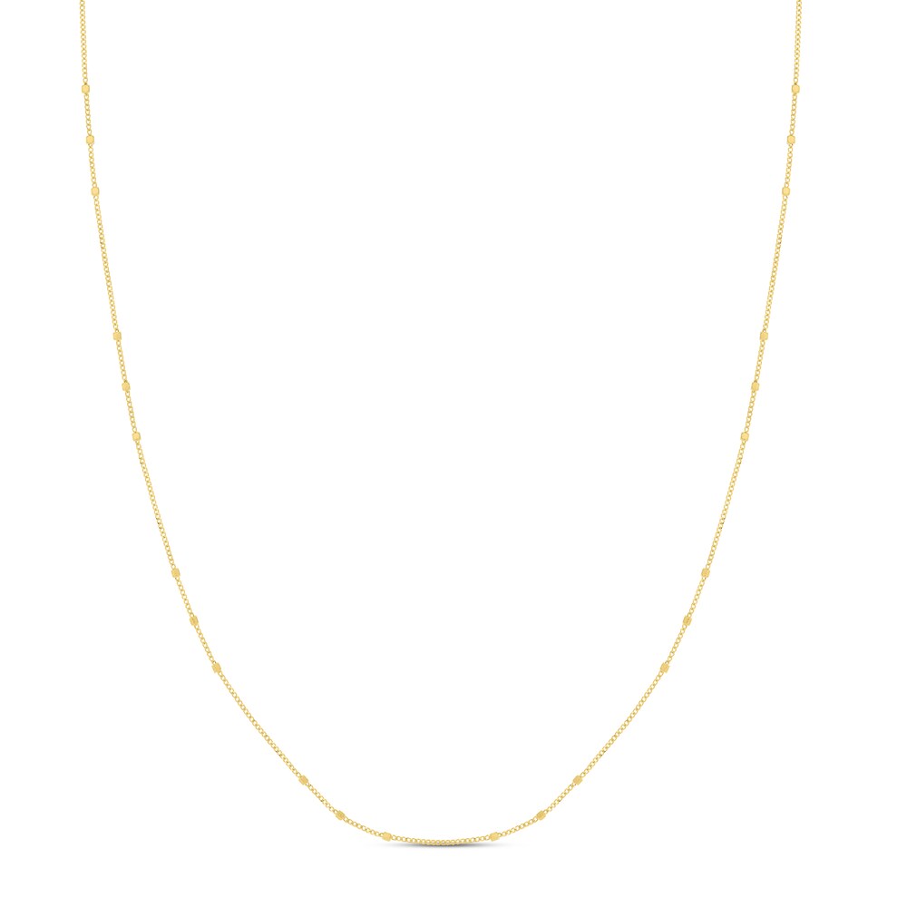 Beaded Chain Necklace 14K Yellow Gold HgIEu4O5 [HgIEu4O5]