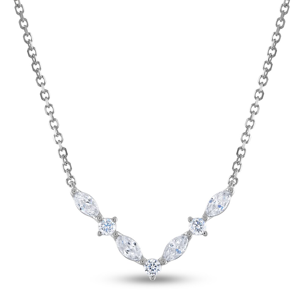 Vera Wang WISH Diamond Necklace 3/8 ct tw Round/Marquise 10K White Gold HjsWNQZ2 [HjsWNQZ2]