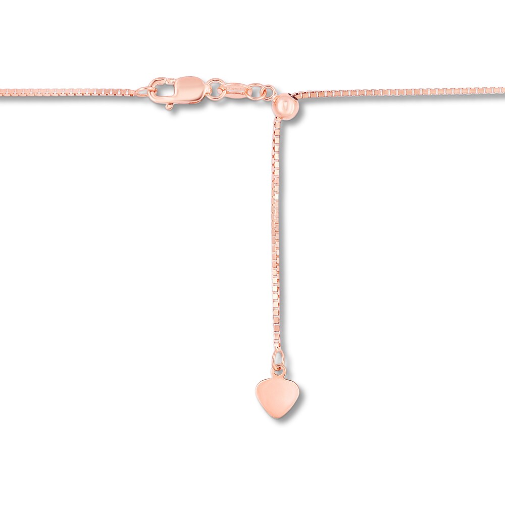 Box Chain Necklace 14K Rose Gold 22\" Adjustable HxgRlja7