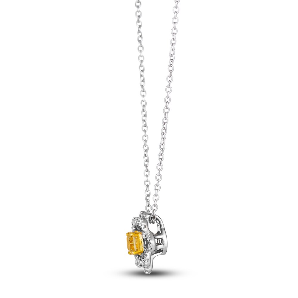 Le Vian Sunny Yellow Diamond Pendant Necklace 1/3 ct tw Round 14K Two-Tone Gold 19\" I0idsnH1