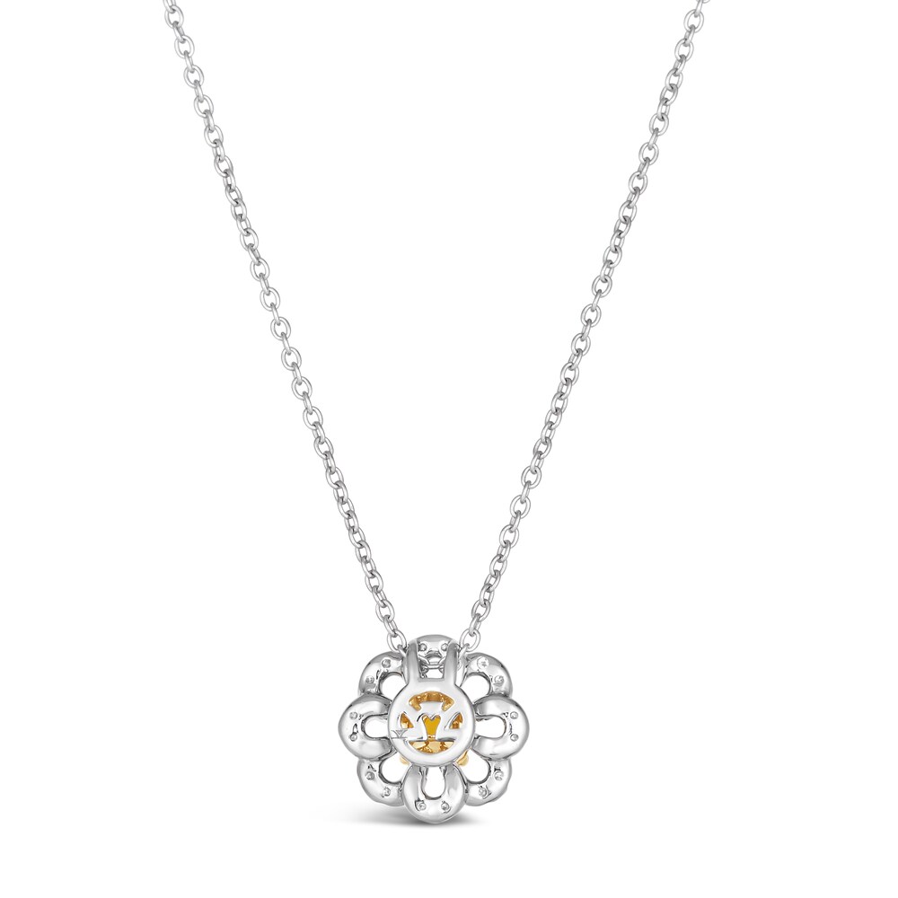 Le Vian Sunny Yellow Diamond Pendant Necklace 1/3 ct tw Round 14K Two-Tone Gold 19\" I0idsnH1