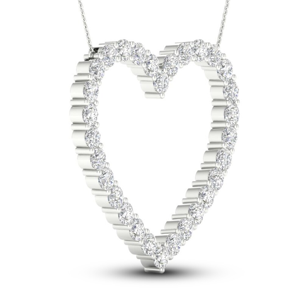 Lab-Created Diamond Necklace 3 ct tw Round 14K White Gold IO17eHhN