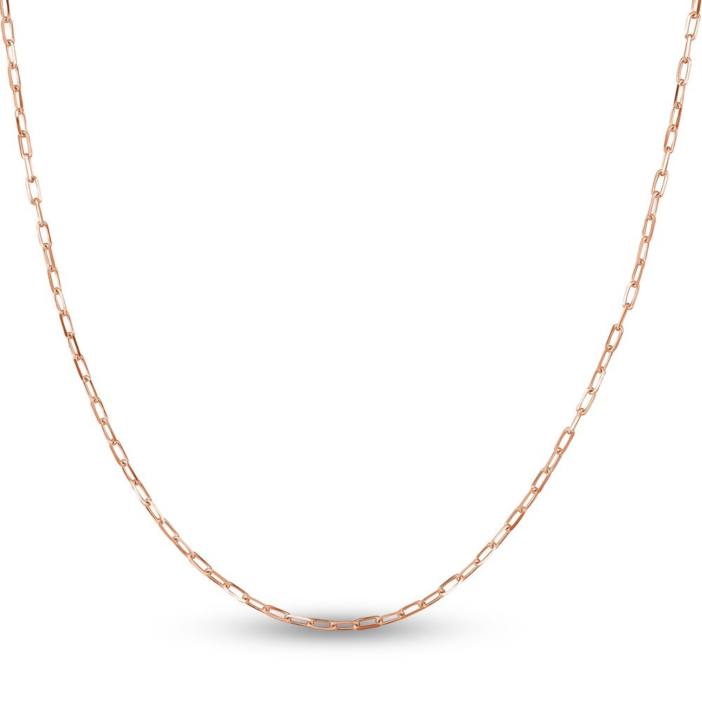 Paper Clip Chain Necklace 14K Rose Gold 20\" ISkyopYV