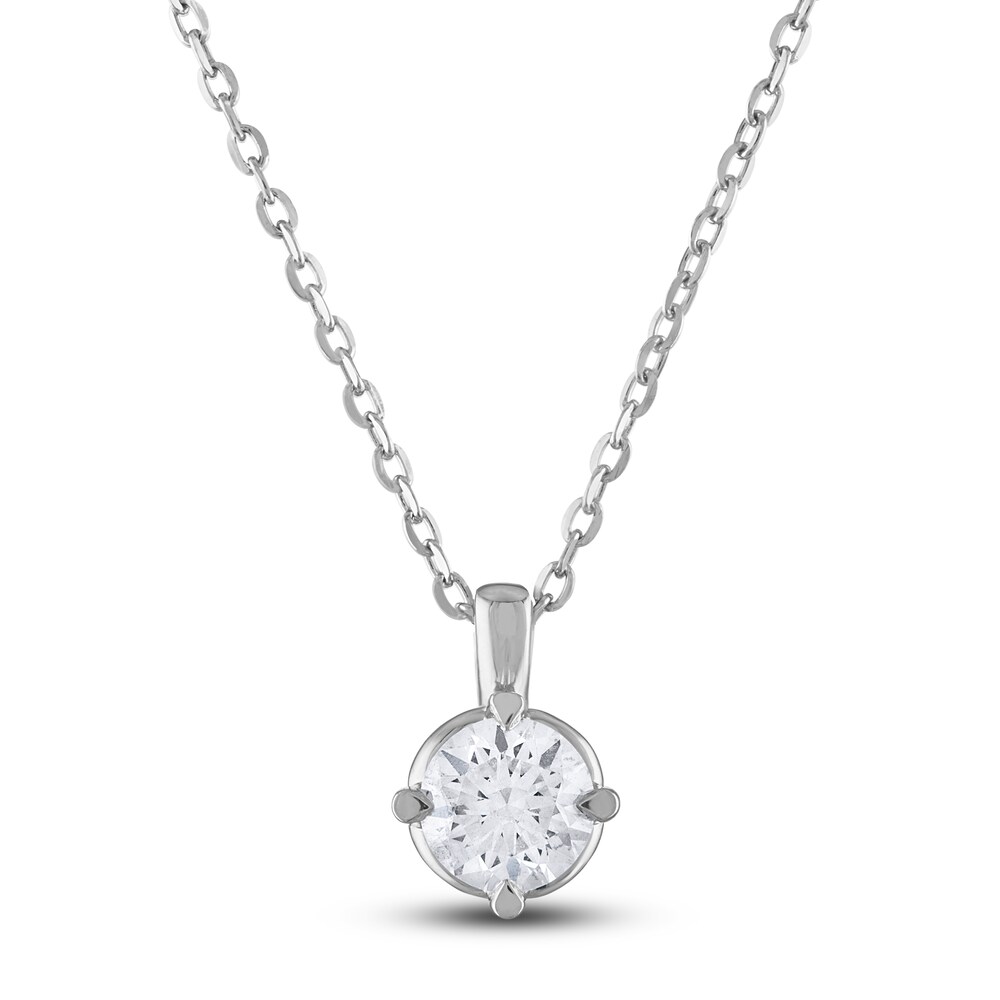 Diamond Solitaire Necklace 1/4 ct tw Round 14K White Gold (I2/I) IfkzCdtk [IfkzCdtk]