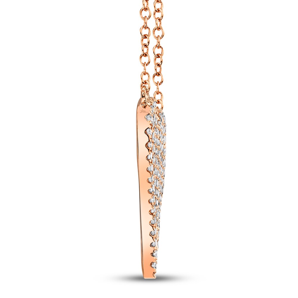 Shy Creation Heart Necklace 1/5 ct tw Diamonds 14K Rose Gold SC55002006 IflaRUmz