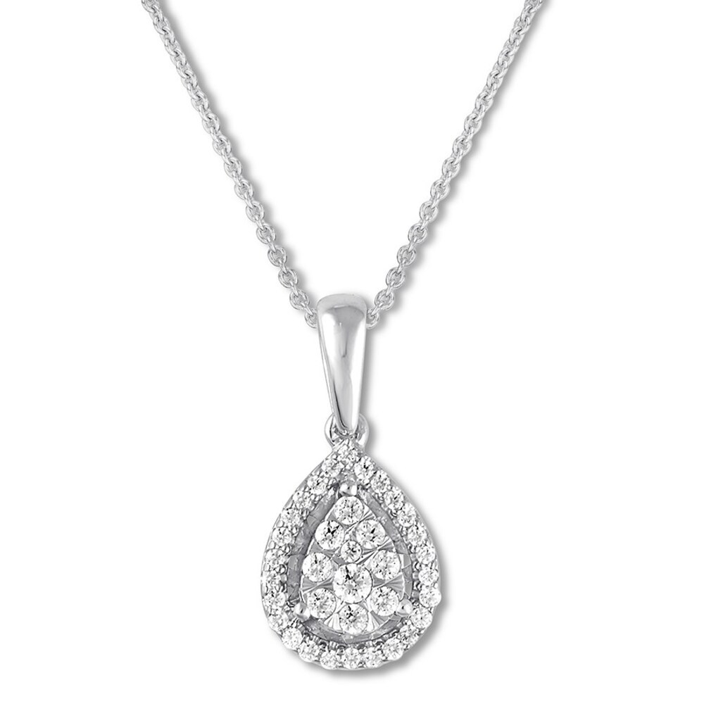 Diamond Editions Necklace 1/4 carat tw 10K White Gold 18\" Adj. Ivgwxhpx [Ivgwxhpx]