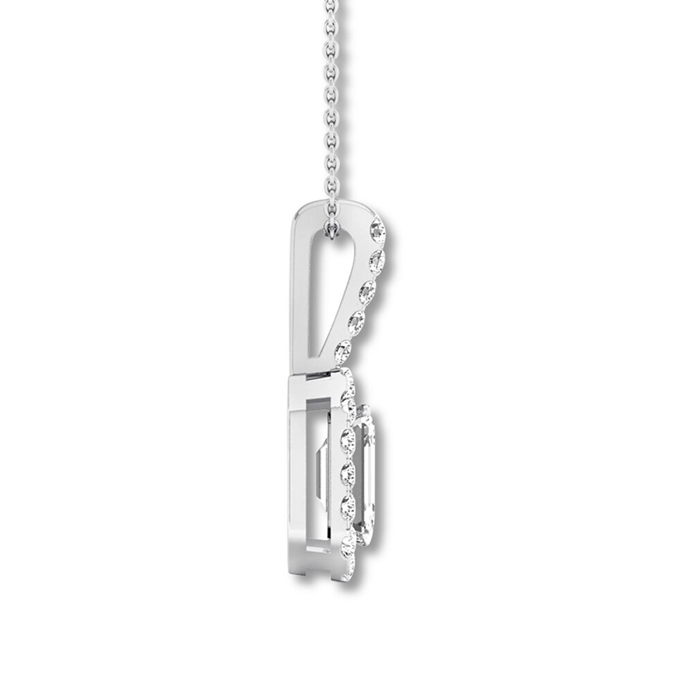 Diamond Necklace 1/2 carat tw Emerald-cut 14K White Gold JEcZvAIb