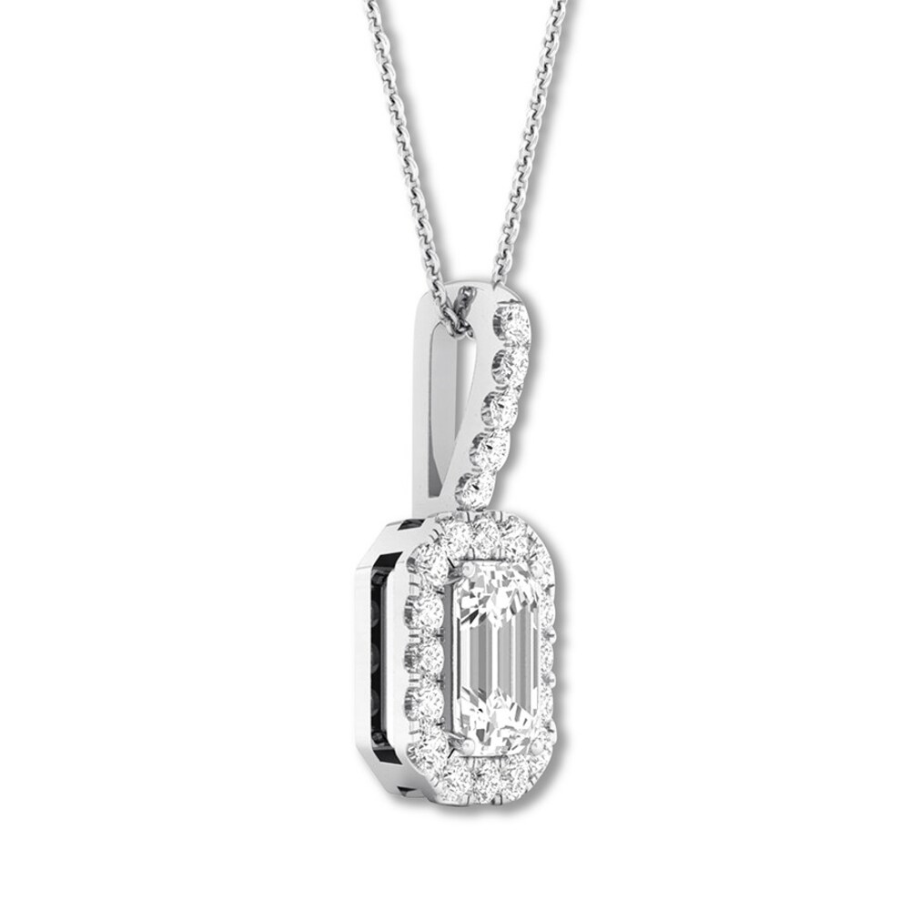 Diamond Necklace 1/2 carat tw Emerald-cut 14K White Gold JEcZvAIb