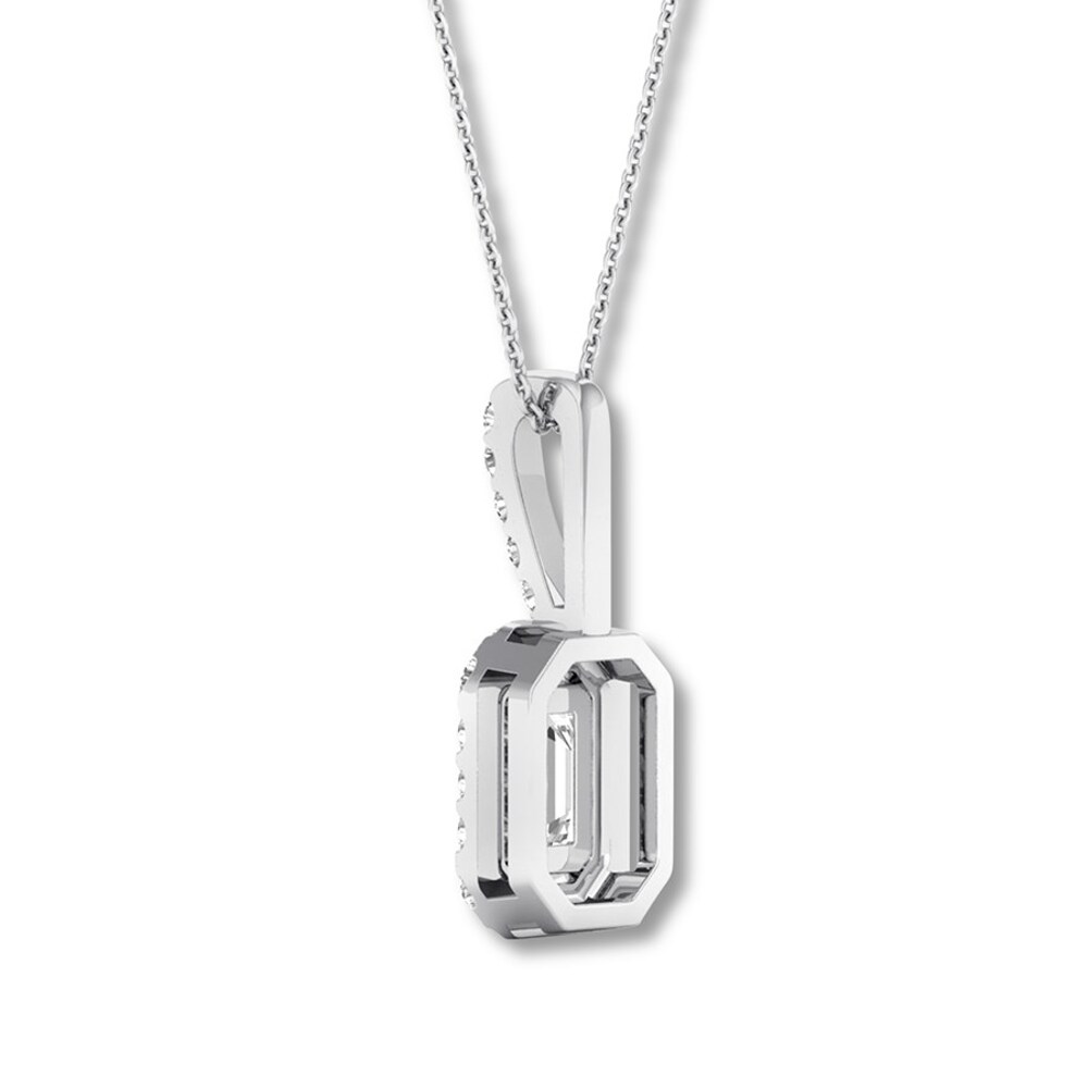 Diamond Necklace 1/2 carat tw Emerald-cut 14K White Gold JEcZvAIb